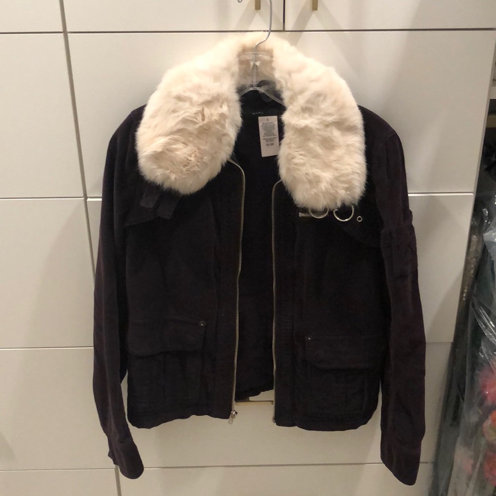 Marc by Marc Jacob’s corduroy jacket with fur
